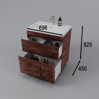 Тумба под раковину Style Line Атлантика 70, СС-00002343, 70 см, напольная, Люкс Plus, старое дерево