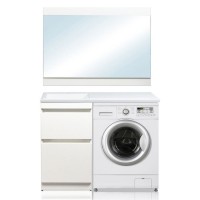 Тумба под раковиной Style Line Даллас 110 Люкс СС-00002347, 50 см, напольная, под стиральную машину, белый
