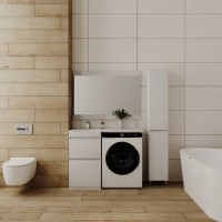 Тумба под раковиной Style Line Даллас 110 Люкс СС-00002347, 50 см, напольная, под стиральную машину, белый