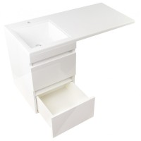 Тумба с раковиной Style Line 100 Люкс СС-00002349, 40 см, подвесная, под стиральную машину, белая