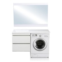 Тумба под раковину Style Line Даллас Люкс 120 СС-00002351, 60 см, подвесная, под стиральную машину, белая