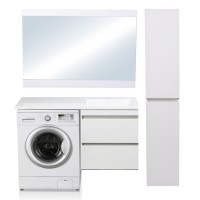 Тумба под раковину Style Line Даллас Люкс 120 СС-00002351, 60 см, подвесная, под стиральную машину, белая