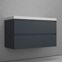 Тумба под раковину Style Line Манхэттен 100 ЛС-00002357, 100 см, подвесная, графит