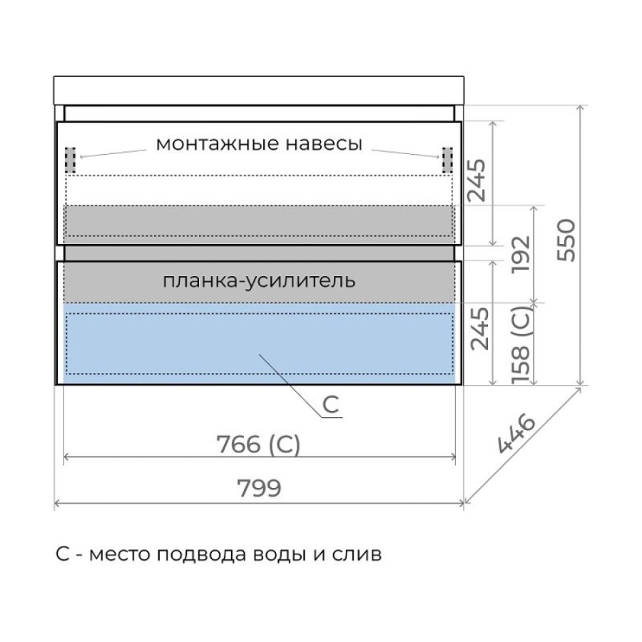 Тумба под раковину Style Line Манхэттен 80 ЛС-00002360, 80 см, подвесная, графит