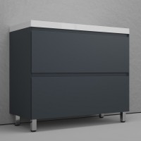 Тумба под раковину Style Line Манхэттен 100 ЛС-00002369, 100 см, напольная, графит