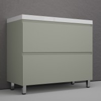 Тумба под раковину Style Line Манхэттен 100 ЛС-00002370, 100 см, напольная, олива