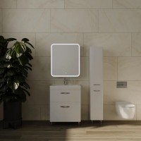 Зеркальный шкаф Style Line El Fante Каре 60 см, с подсветкой, левый, белый, СС-00002370