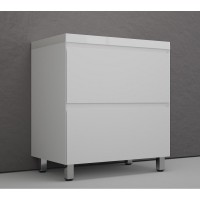 Тумба под раковину Style Line Манхэттен 80 ЛС-00002371, 80 см, напольная, белая матовая