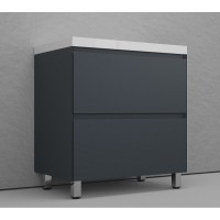 Тумба под раковину Style Line Манхэттен 80 ЛС-00002372, 80 см, напольная, графит