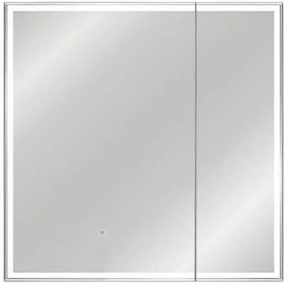 Зеркальный шкаф Style Line Квартет, 80 х 80 см, с LED-подсветкой и сенсорным выключателем, белый, СС-00002375