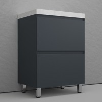 Тумба под раковину Style Line Манхэттен 60 ЛС-00002378, 60 см, напольная, графит