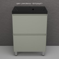 Тумба под раковину Style Line Манхэттен 60 ЛС-00002379, 60 см, напольная, олива