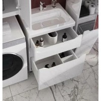 Тумба под раковину Style Line Марелла 60 Люкс Plus СС-00002396, напольная, антискрейтч белый глянец