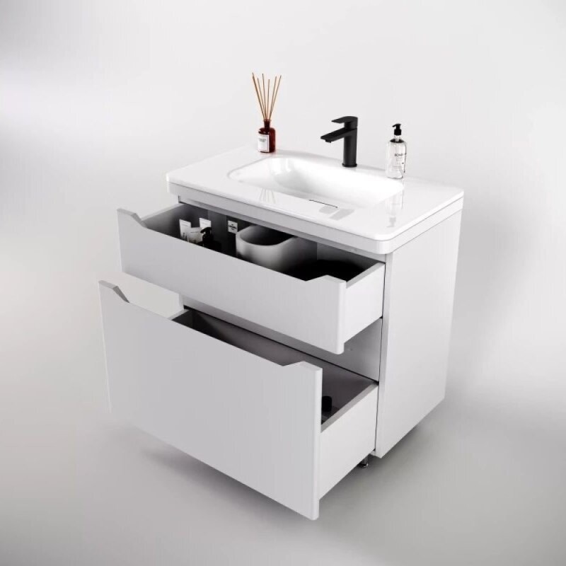 Тумба под раковину Style Line Марелла 70 Люкс Plus СС-00002398, напольная, антискрейтч белый матовый