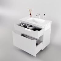 Тумба под раковину Style Line Марелла 70 Люкс Plus СС-00002399, напольная, антискрейтч белый глянец