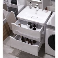Тумба под раковину Style Line Марелла 60 Люкс Plus СС-00002405, подвесная, антискрейтч белый глянец