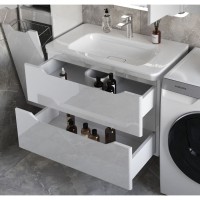 Тумба под раковину Style Line Марелла 80 Люкс Plus СС-00002411, подвесная, антискрейтч белый глянец