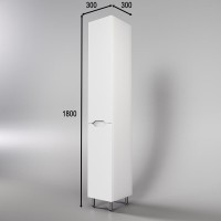 Пенал Style Line Марелла L, СС-00002428, 30 см, с корзиной, Люкс Plus антискрейтч белый глянец