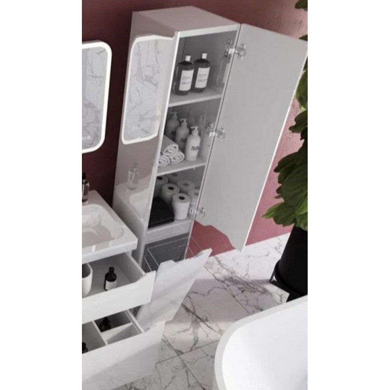 Пенал Style Line Марелла L, СС-00002428, 30 см, с корзиной, Люкс Plus антискрейтч белый глянец