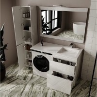 Тумба под раковину Style Line Даллас Леон 120, СС-00002438, 58 см, напольная, Люкс Plus, белая
