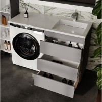 Тумба под раковину Style Line Даллас Леон 120, СС-00002449, 58 см, 3 ящика, напольная, Люкс Plus, серая