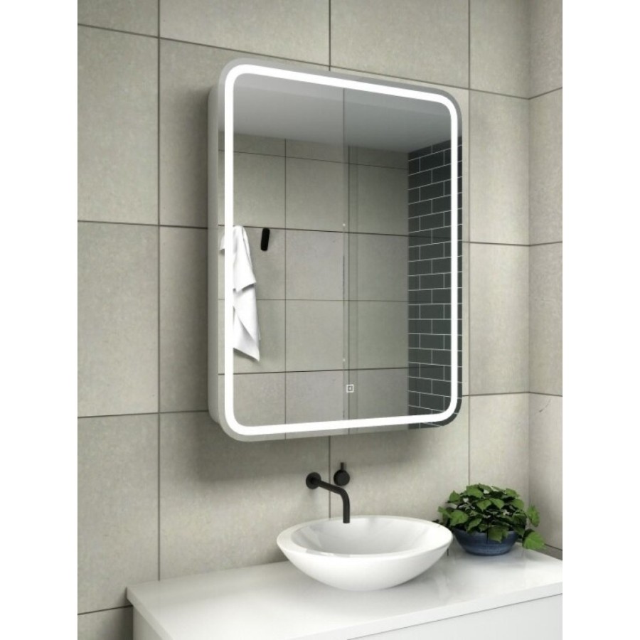 Зеркальный шкаф Relisan Angelica 60 см с Led-подсветкой. белый