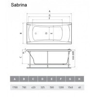 Ванна акриловая Relisan Sabrina 170 x 70 см, Гл000024804, белый