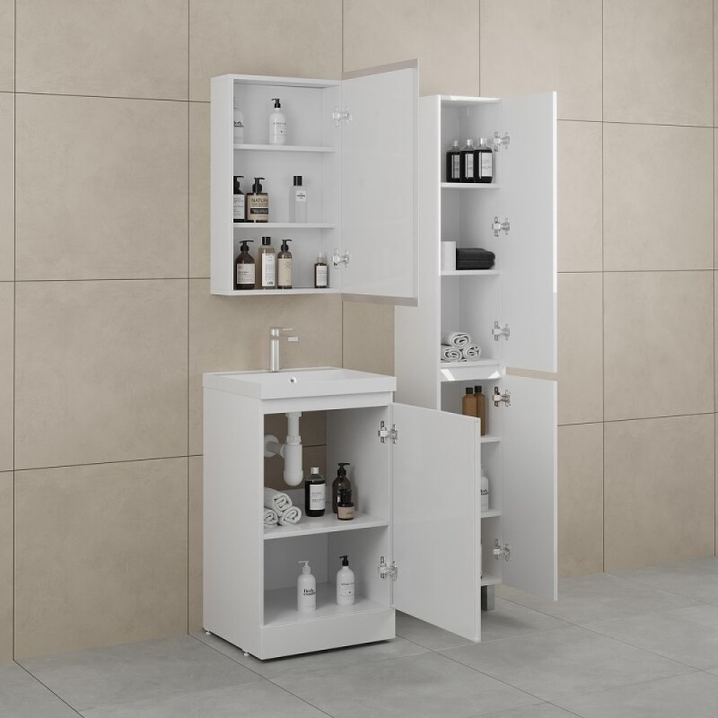 Тумба под раковину Style Line Батлер СС-00002488, 50 см напольная, Люкс антискрейтч Plus, белый