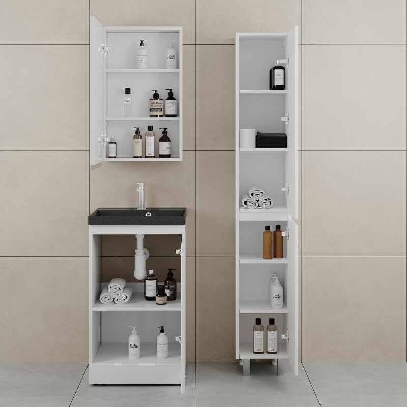 Тумба под раковину Style Line Батлер СС-00002488, 50 см напольная, Люкс антискрейтч Plus, белый