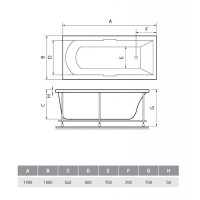 Ванна акриловая Relisan Темза 190 х 100 см, Eco Plus, Гл000025013