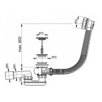 Слив-перелив полуавтомат Vega V55R 60 см, цвет бронза, Гл000025229