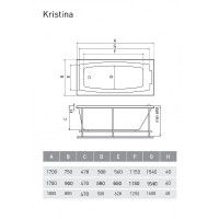 Ванна акриловая Relisan Kristina Гл000025600 170 х 90 см, белая