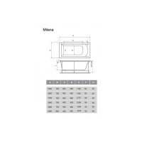 Ванна акриловая Vayer Milana Гл000025934, 190 х 80 см, белый