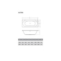 Ванна акриловая Relisan Katrin Гл000026032 170 х 75 см, белая
