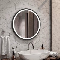 Зеркало Relisan Alisa Black D80 см, с LED подсветкой, сенсорный выключатель, черный, Гл000026095