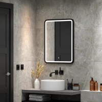 Зеркало Relisan Alexandria Black 60 x 80 см, с LED подсветкой, сенсорный выключатель, черный, Гл000026096
