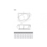 Ванна акриловая Relisan Sofi L, Гл000026214, 170 х 90 см, белая