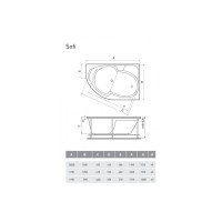 Ванна акриловая Relisan Sofi Гл000026239 R, 170 х 90 см, белая
