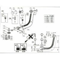 Слив-перелив полуавтомат Vega V55К 80 см, цвет золото матовое, Гл000026538