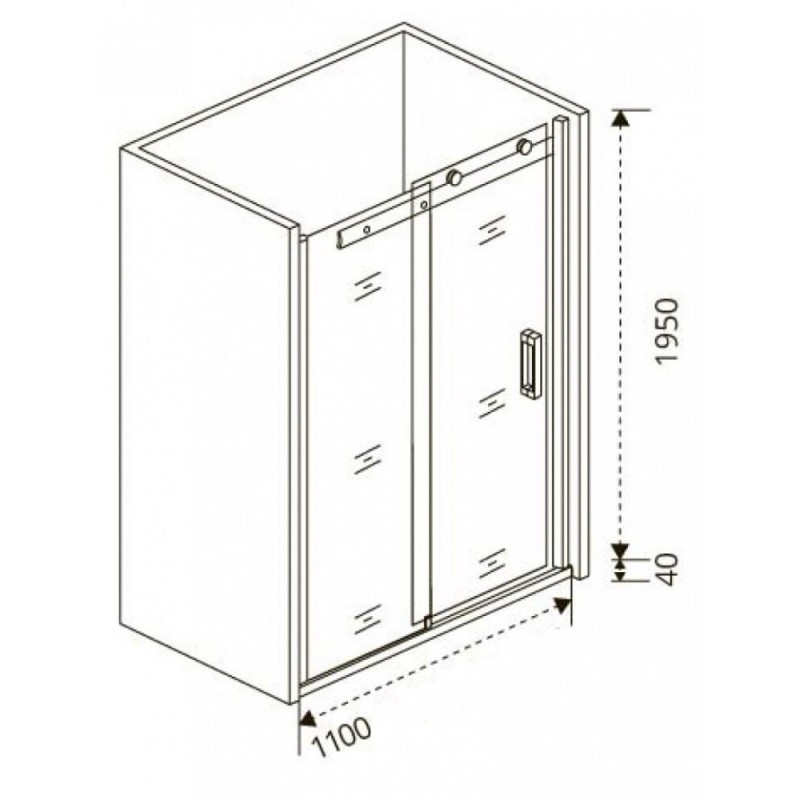Душевая дверь в нишу Good Door Galaxy WTW-110-C-CH, 110 х 195 см, стекло прозрачное, хром, ГЛ00003