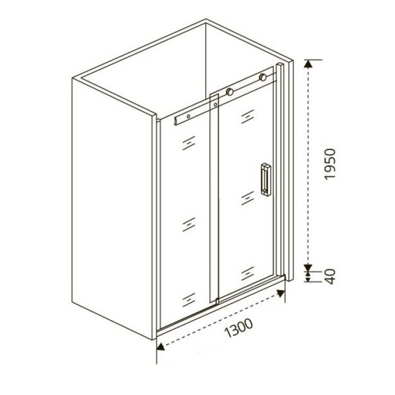 Душевая дверь в нишу Good Door Altair WTW-130-C-CH, 130 х 195 см, стекло прозрачное, хром, АЛ00003