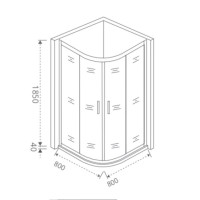Душевое ограждение Good Door Infinity R-80-G-CH, 80 х 80 х 185 см, стекло матовое Грейп, хром, ИН00003