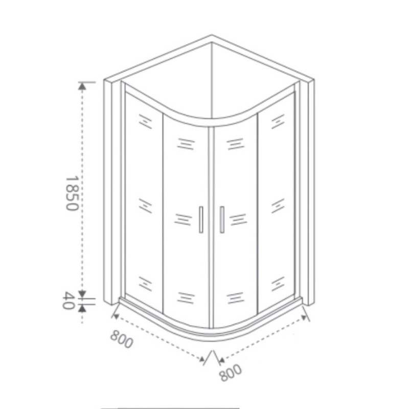 Душевое ограждение Good Door Infinity R-80-G-CH, 80 х 80 х 185 см, стекло матовое Грейп, хром, ИН00003