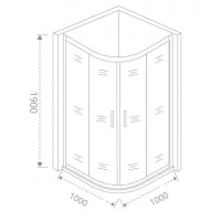 Душевое ограждение Good Door Cofe R-100-C-B , 100 х 100 х 190 см, стекло прозрачное, профиль черный, КФ00003