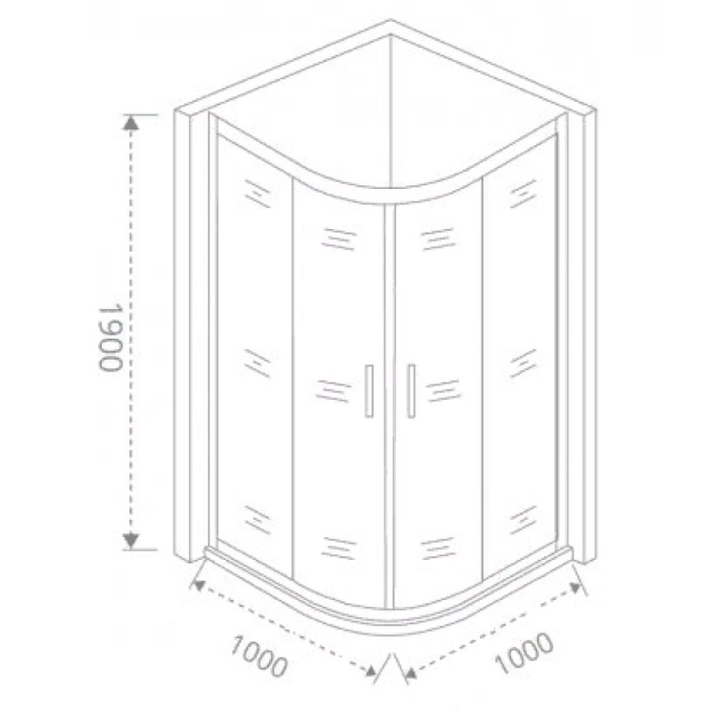 Душевое ограждение Good Door Cofe R-100-C-B , 100 х 100 х 190 см, стекло прозрачное, профиль черный, КФ00003