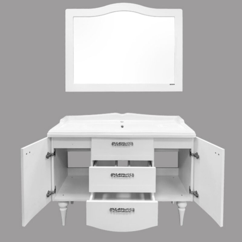 Тумба с раковиной Comfortу Монако 00003132224CF, напольная, 120 см, цвет белый глянец