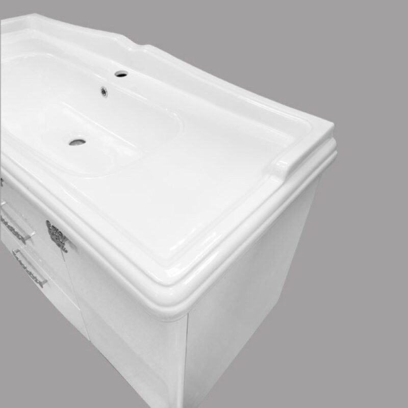 Тумба с раковиной Comfortу Монако 00003132224CF, напольная, 120 см, цвет белый глянец