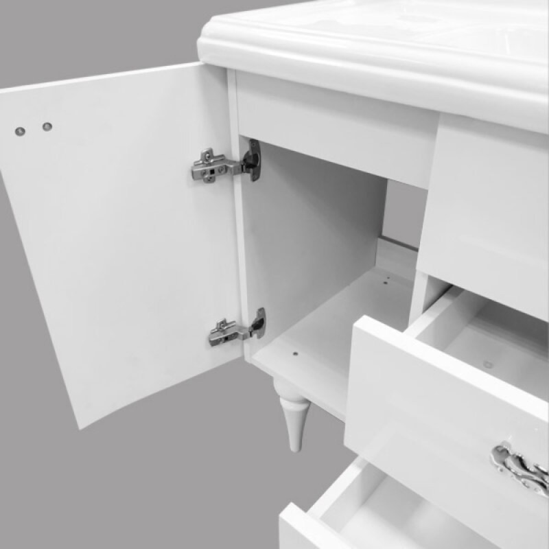 Тумба с раковиной Comfortу Монако 00003132224CF, напольная, 120 см, цвет белый глянец