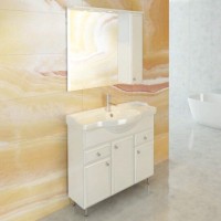 Зеркальный шкаф Comforty Сочи, 100 см, белый глянец, правый, с подсветкой, 00003132226 (00003132226CF)