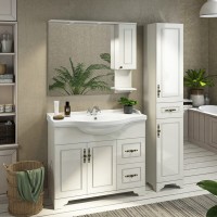 Зеркальный шкаф Comfortу Севилья, 100 см, слоновая кость, правый, с подсветкой, 00003132628 (00003132628CF)